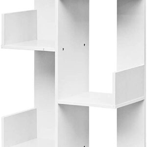 8-Tiers Floor Standing Tree Shaped Bookshelf-White