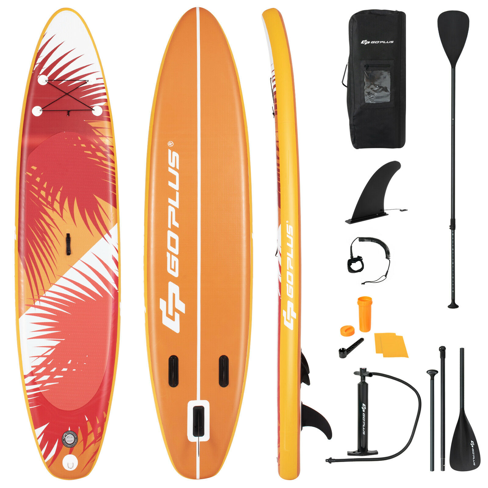 11FT Inflatable Stand Up Paddle Board Adjustable Non-Slip Deck