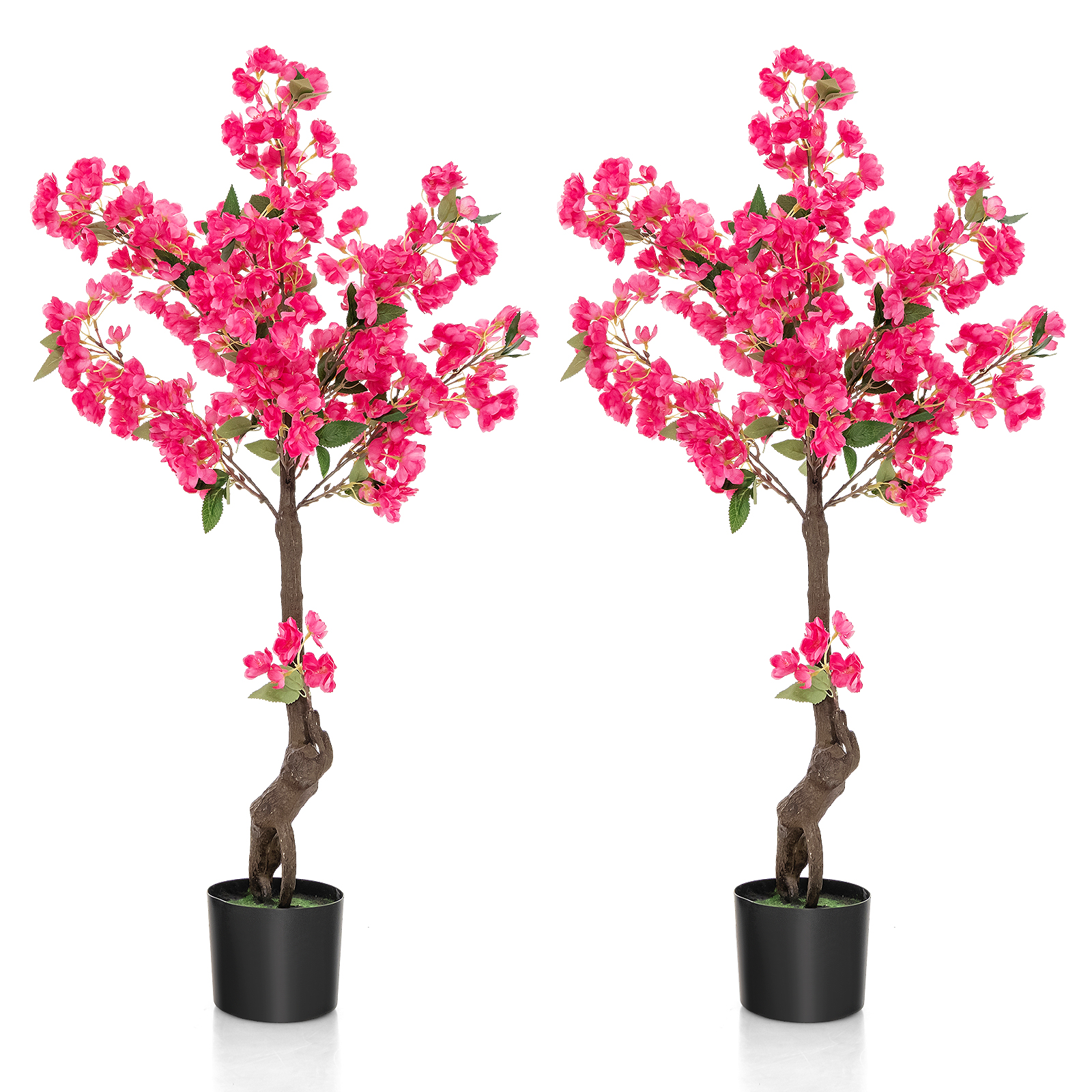 105 CM Artificial Plum Blossom Tree with 96 Flowers-2 Pieces