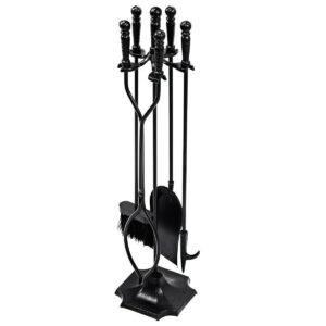 5 PCS Fireplace Tools Set with Stand