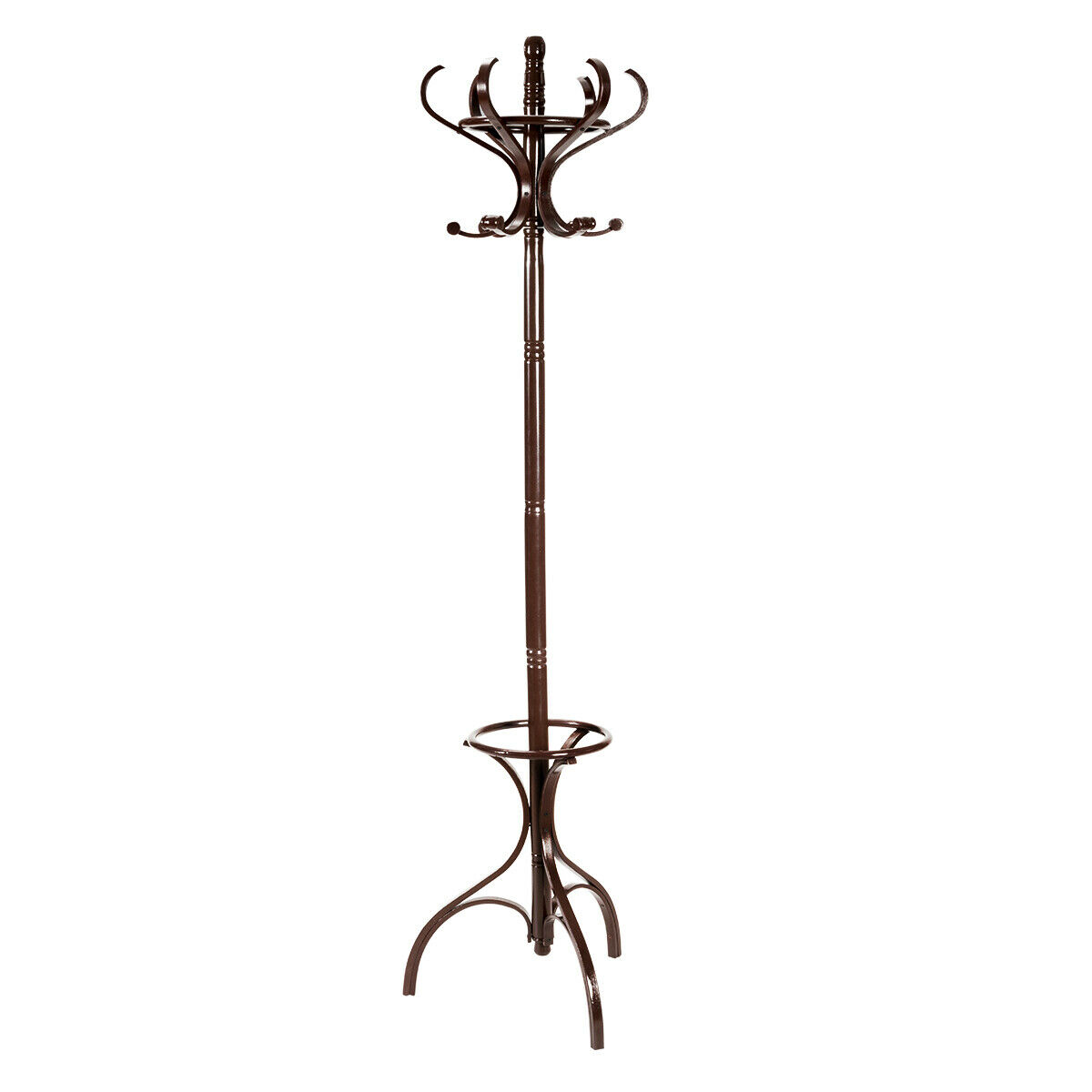 Wooden Coat and Hat Stand-Brown
