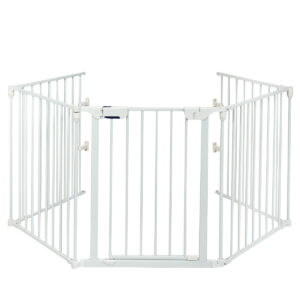 5 Panel Baby Safety Playpen Fireplace Barrier Gate Room Divider-White