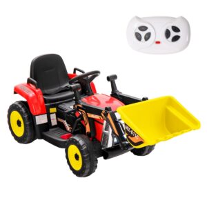 12V Battery Powered Loader Digger with Adjustable Arm and Bucket-Red