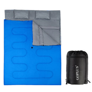 Double Sleeping Bag Extra Large Waterproof with Carrying Bag-Blue