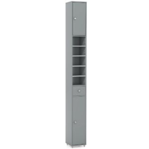 180CM Tall Freestanding Bathroom Cabinet with 2 Doors and 1 Drawer-Grey