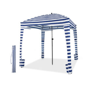 183 x 183 cm Foldable Beach Sun Shelter with Carrying Bag