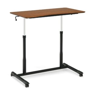 Height Adjustable Laptop Table with Wheels for Home and Office-Coffee