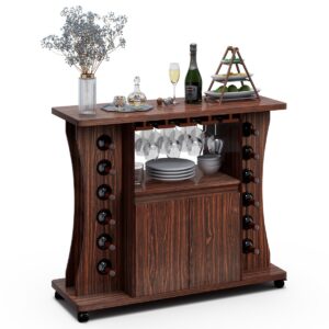 Serving Trolley Cart with Wine Rack
