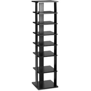 Wooden Vertical Shoe Rack with 7 Shelves-Black