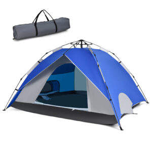 Instant Pop-Up Camping Tent for 4 Person with Carry Bag-Blue