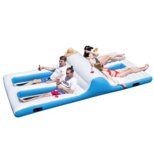 4-6 Person Floating Island with Dual Lying and Wading Areas-White