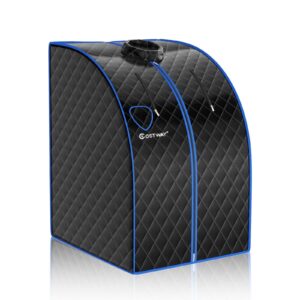 3L Portable Steam Sauna with 9-Level Temperature and Folding Chair-Black