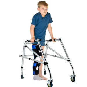 Lightweight and Folding Kids Walker for Disabled Injured Training-Silver