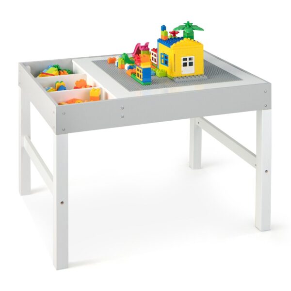 3-in-1 Wooden Kids Activity Table with Reversible and Removable Tabletop-White
