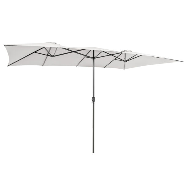 4.3 m Double-Sided Patio Umbrella with Crank Handle-Beige