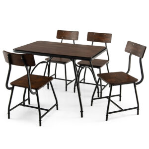5 Piece Dining Table Set with Rectangular Kitchen Table and 4 Chairs