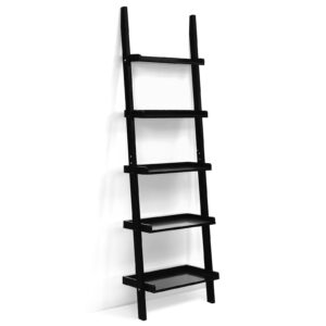 5-Tier Wall Shelf Display Bookcase-Black
