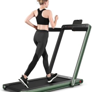 Folding Treadmill Electric 1-12KM/H with Bluetooth-Green