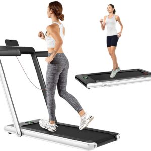 1-12Kph Folding Electric Treadmill with Bluetooth Capability-White