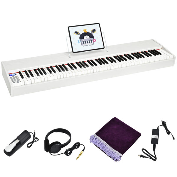 Full Size Weighted 88-Key Digital Piano for Beginner-White