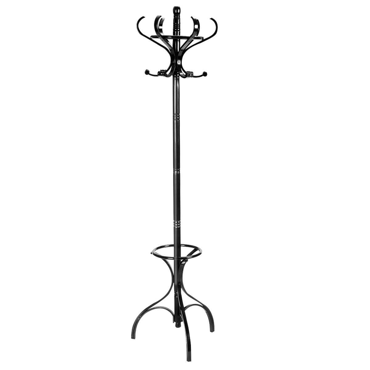 Wooden Coat and Hat Stand-Black