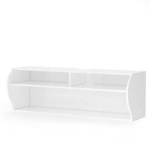 Wall-Mounted TV Stand Floating Cabinet Media Center with Cable Hole-White