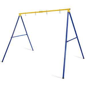 A-Shaped Metal Swing Frame with Anti-Slip Footpads-Blue & Yellow
