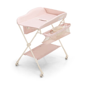 Adjustable Baby Changing Table with One-Click Folding Design-Pink