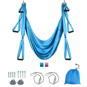 Aerial Yoga Swing with Three Different Lengths of Handle-Lake Blue