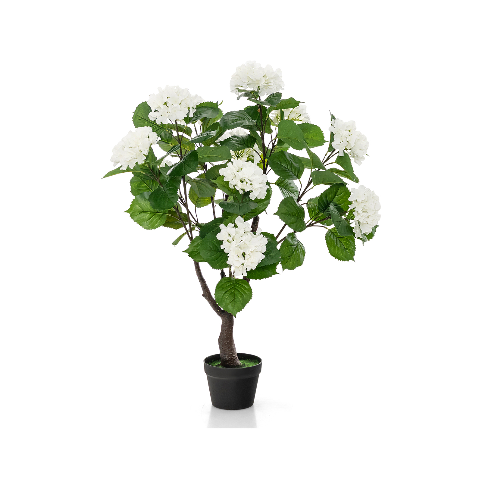 Artificial Hydrangea Tree with 11 White Flowers-1 Piece