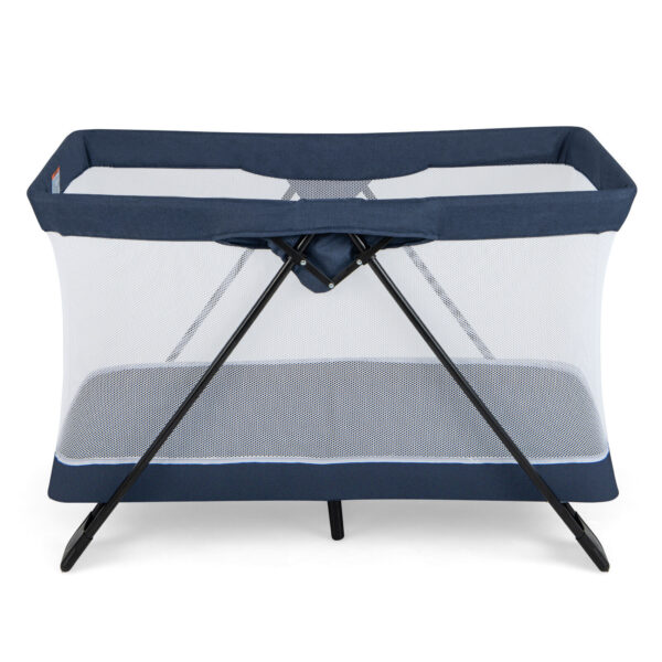 Portable Baby Travel Crib with Removable Mattress and Washable Cover-Navy