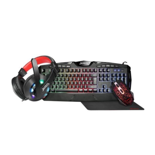 Jedel CP-04 Knights Templar Elite 4-in-1 Gaming Kit - Backlit RGB Keyboard
