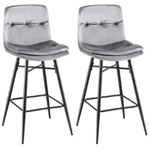 Bar Stools Set of 2 with Tufted Back