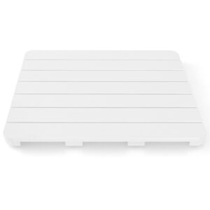 60 x 48 cm Bath Mat for Shower with Non Slip Foot Pads-White