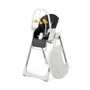 4-in-1 Foldable Baby High Chair with 7 Adjustable Heights and 4 Reclining Angles-Black