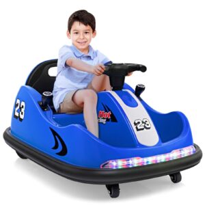 6V Battery Powered Kids Ride On Bumper Car with Dual Joysticks-Blue
