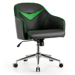 Upholstered Gaming Accent Chair with Adjustable Height-Green