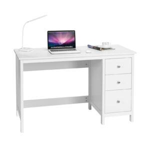 Modern Computer Desk with 3 Drawers for Home Office-White