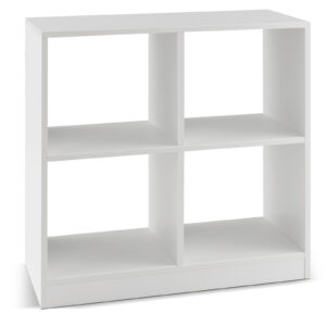 4-cube Wooden Storage Cabinet with Anti-Toppling Device -White
