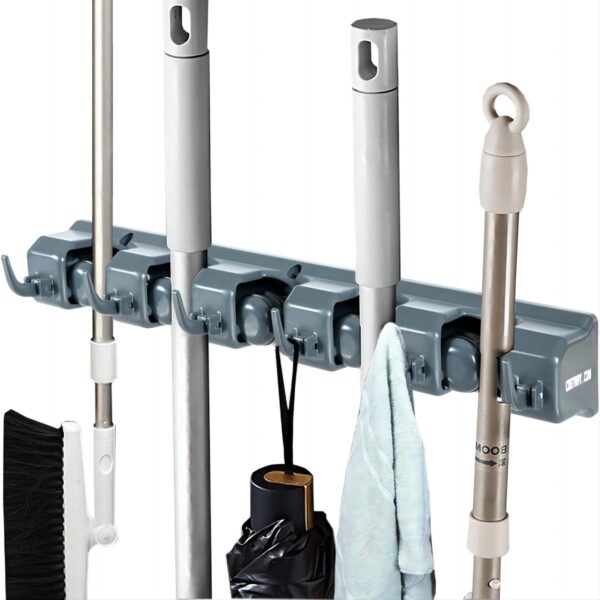 Wall-Mounted Broom Holder with 6 Expansion Screws