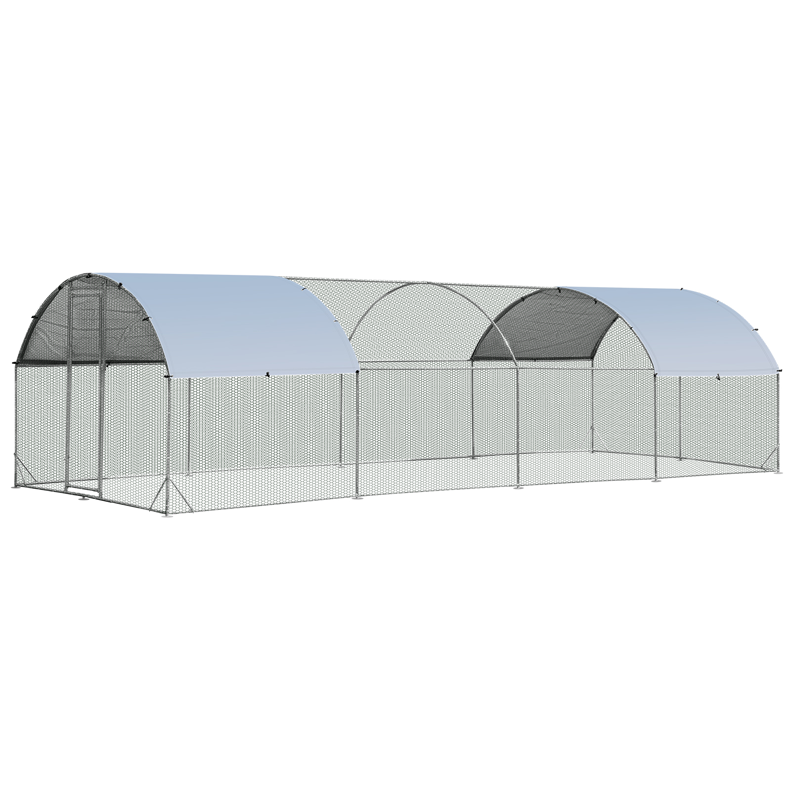 Chicken Coop with Waterproof and Sun-protective Cover for Backyard