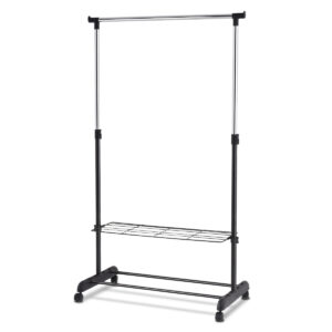 92cm-168cm Clothes Rack with Shoe Rack and Clothes Rail
