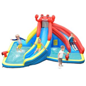 Crab Themed Water Slide Bounce House with Climbing Wall without Blower