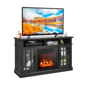 Fireplace TV Stand with 2000w Electric Insert and Remote Control-Black