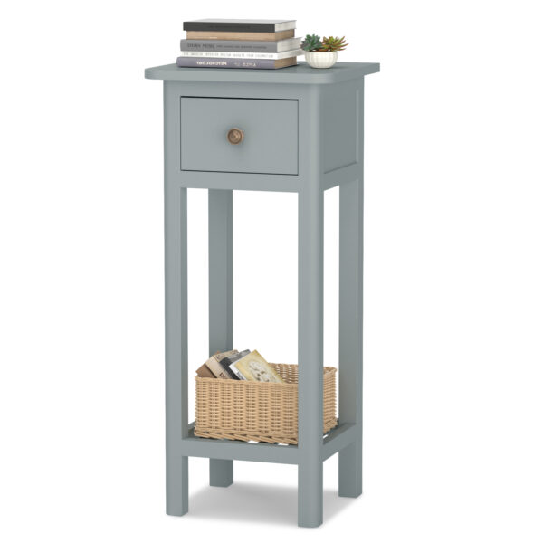End Table with Storage Shelf and Drawer-Grey