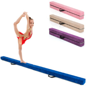 Portable Folding Gymnastic Beam with Carrying Handles-Blue