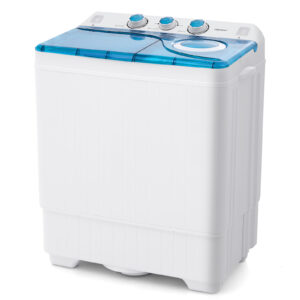 Portable Laundry Washer Spin Dryer with Timing Function and Drain Pump-Blue