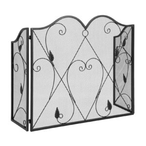 3 Panel Fireplace Screen with Flexible Hinges for Living Room Bedroom