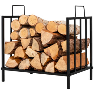 Firewood Log Rack with Convenient Handle and Raised Feet for Fireplace