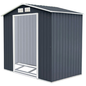 Galvanized Metal Garden Shed with Foundation-7 x 4FT